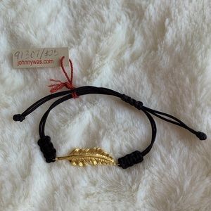 Johnny Was Feather Cord Bracelet